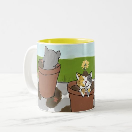 Mok Bloemkorst Kittens (Voorkant links)