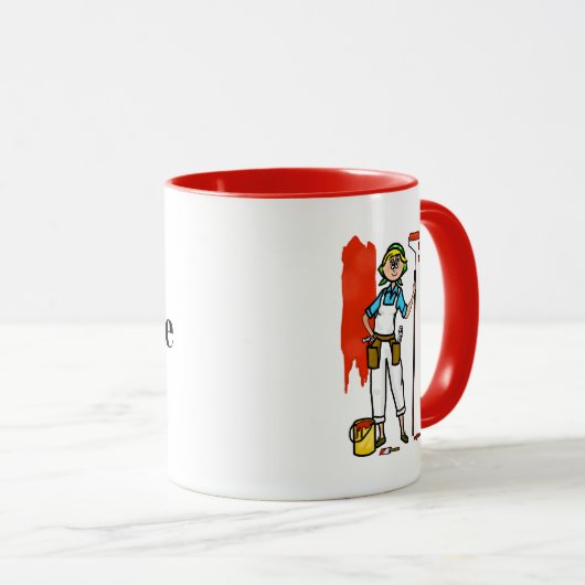 Mok Blonde Vrouw schilder naam schilder (Voorkant rechts)