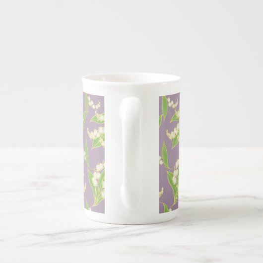 Mok Bone China: Lilies van de vallei, Mauve (Achterkant)