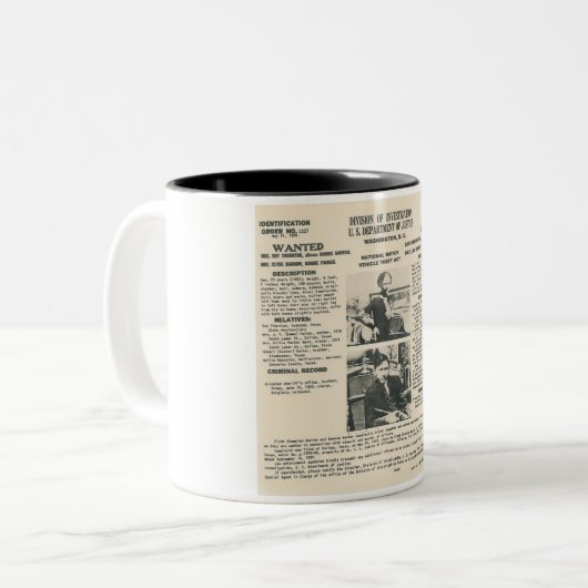 mok bonnie en clyde fbi poster (Voorkant links)