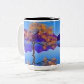 Mok "boom bij het blauwe meer" (Voorkant links)