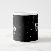 Mok - Bossy Gold Stippen Confetti Black (Voorkant)