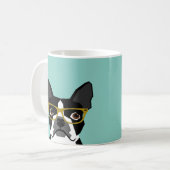 Mok Boston Terrier Glasses (Voorkant links)