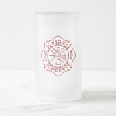 Mok brandweerman Maltese kruis van glas (Center)