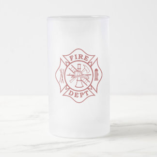 Mok brandweerman Maltese kruis van glas