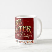 Mok brandweerman op dienst - Gepersonaliseerd (Voorkant rechts)