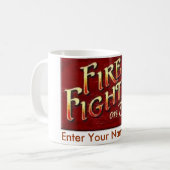 Mok brandweerman op dienst - Gepersonaliseerd (Voorkant links)