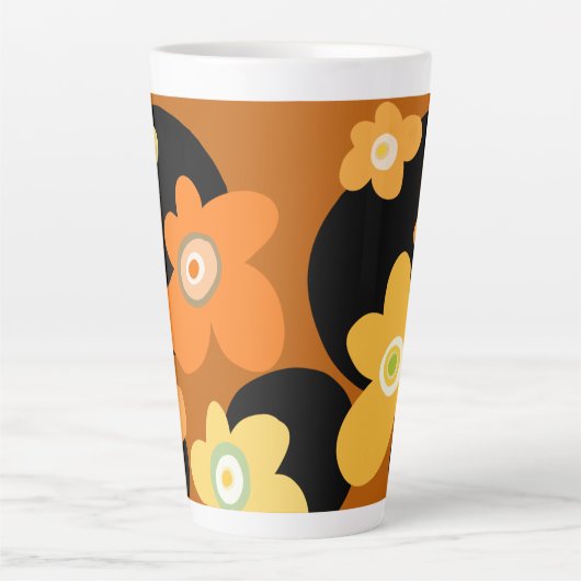 Mok bruin floreel patroon koffie (Voorkant)