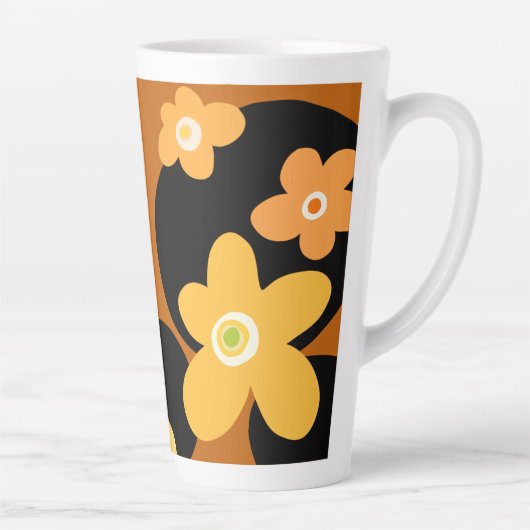 Mok bruin floreel patroon koffie (Rechts)