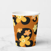 Mok bruin floreel patroon koffie papieren bekers (Achterkant)