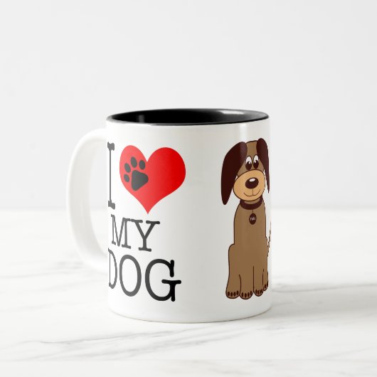 Mok bruine hond (Voorkant links)