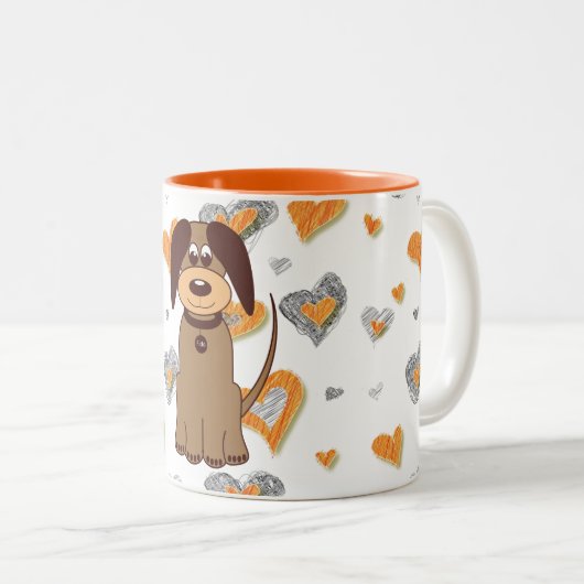 Mok bruine hond (Voorkant rechts)