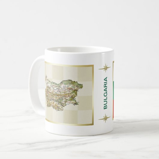 Mok Bulgarije vlag + kaart (Voorkant links)