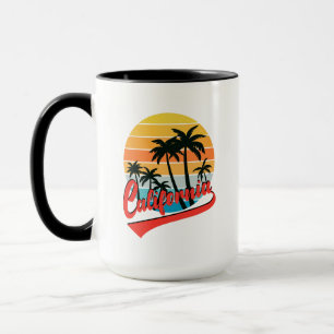 Mok Californische Retro Sunset en palm Trees