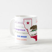 Mok Californische staat en steden (Voorkant links)