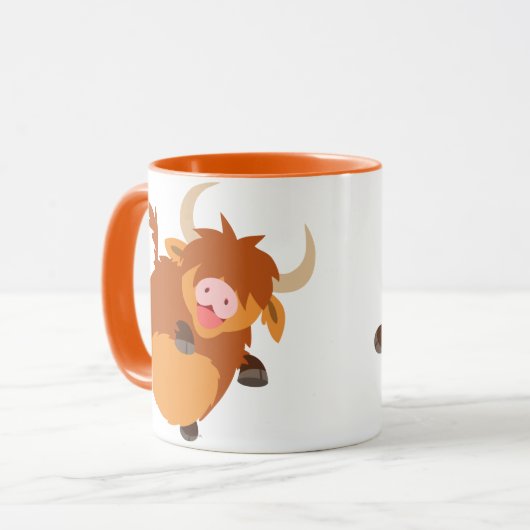 Mok Cartoon hoogland Koe Cute Floating (Voorkant links)