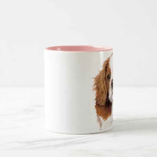 Mok: cavalier koning charles spaniel tweekleurige koffiemok (Center)