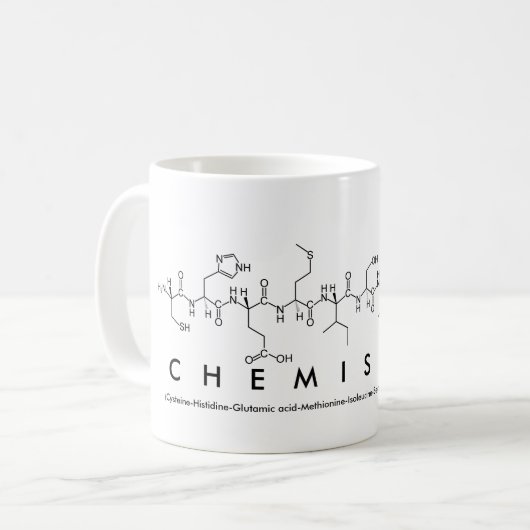 Mok chemisch peptidewoord (Voorkant links)