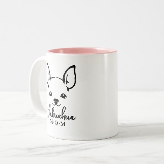 Mok Chihuahua Mam Coffee met Chihuahua Face (Voorkant links)
