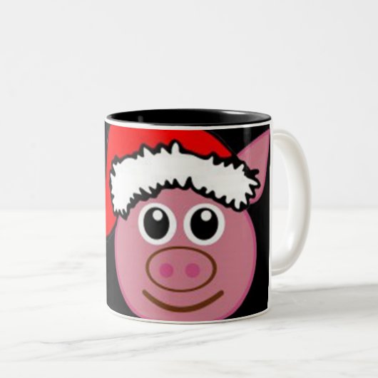 mok "CHRISTMAS PIG" EMOJI (EMOTICON) (Voorkant rechts)
