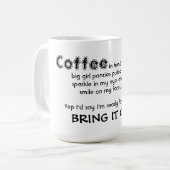 Mok/Citaat "breng het op" Koffiemok (Voorkant links)