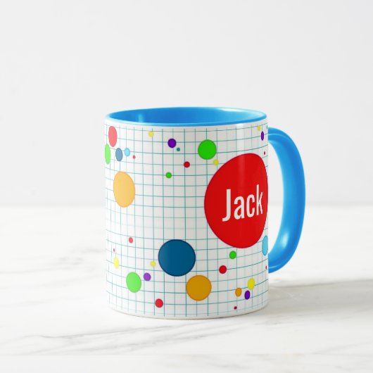 Mok - computerspel agario-stijl - blauw (Voorkant rechts)