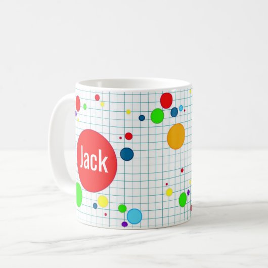 Mok - computerspel agario-stijl - blauw (Voorkant links)