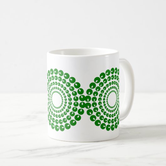 Mok - Concentrische cirkels in groene kralen (Voorkant rechts)