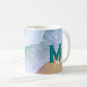 Mok cup wave surf ontwerp met monogram cadeau (Voorkant rechts)