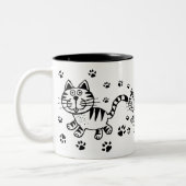 Mok Cute Cat & Paw Prints (Links)