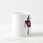 MOK: Cute Funny Penguin Werkt aan Computer Koffiemok (Center)