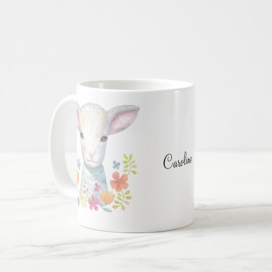 Mok Cute Lamb Sheep Christelijke Cadeaugrootte Mok (Voorkant links)