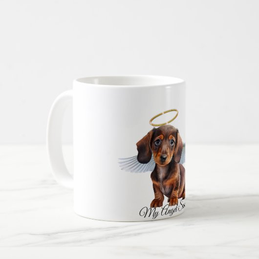Mok Dachshund Angel Puppy Coffee (Voorkant links)