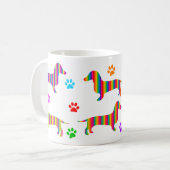 Mok Dachshund Coffee | Rainbow Dachshunds Paws (Voorkant links)