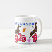 Mok Dachshund Coffee | Vliegscooter Dachshund (Voorkant rechts)