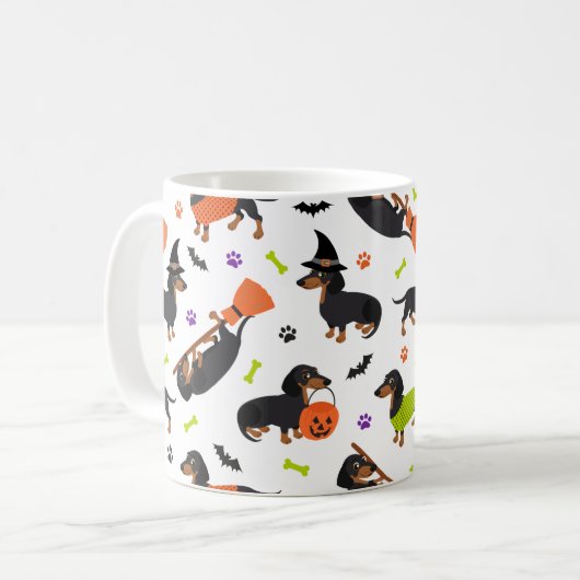 Mok Dachshund Halloween Coffee (Voorkant links)