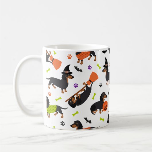Mok Dachshund Halloween Coffee (Links)