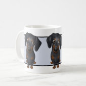 Mok Dachshund (zwart en Tan) (Voorkant links)