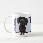 Mok Dachshund (zwart en Tan) (Links)