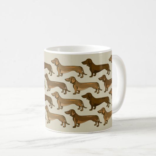 Mok Dachshunds Coffee herhalen (Voorkant rechts)