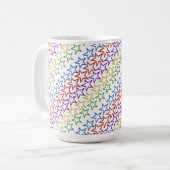 Mok - diagonale strengen van gekleurde sterren (Voorkant links)