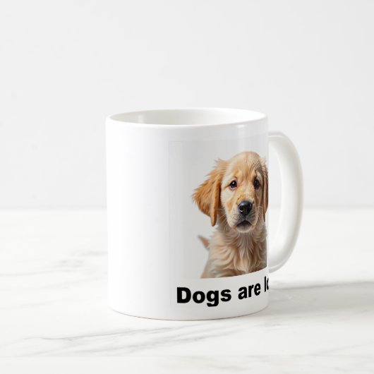 mok die trots verkondigt: "Honden zijn liefde" (Voorkant rechts)