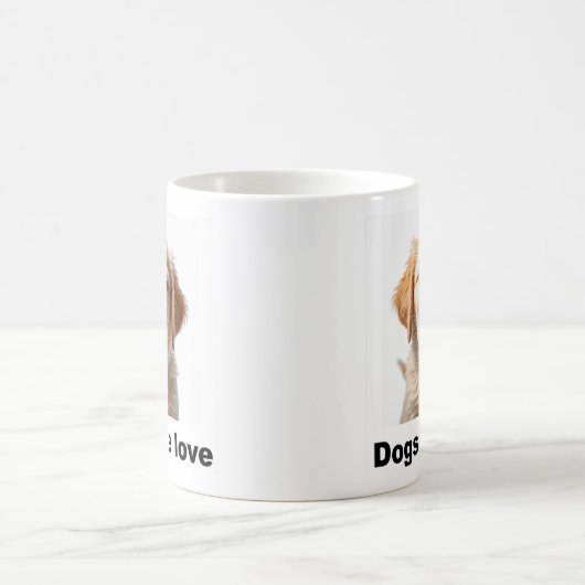 mok die trots verkondigt: "Honden zijn liefde" (Center)