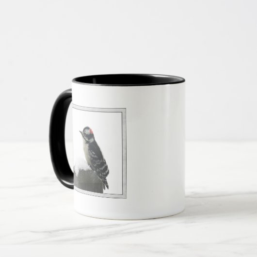 Mok Downy Woodpecker (Voorkant links)