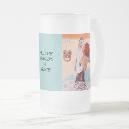 MOK ~ DRAMA GIRL THEATER MASKS & SHAKESPEARE QUOTE (Voorkant rechts)