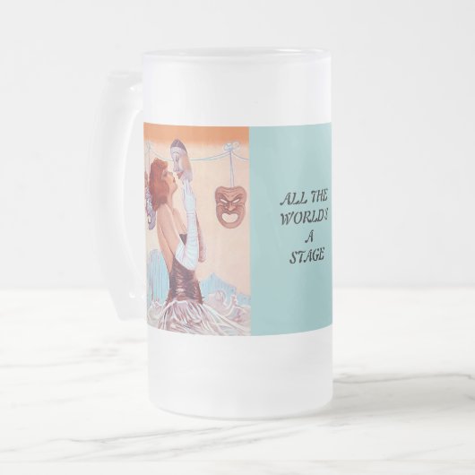 MOK ~ DRAMA GIRL THEATER MASKS & SHAKESPEARE QUOTE (Voorkant links)