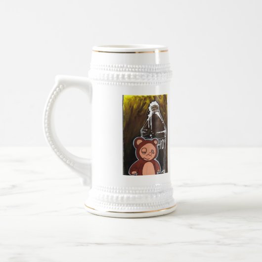 Mok drink bruin bier (Links)