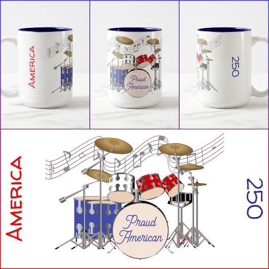 MOK - Drumstel - Rood - Wit - Blauw - Amerika 250