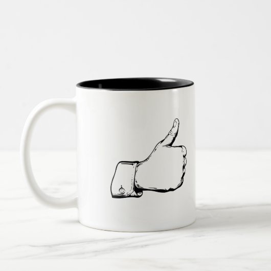 mok. Duim omhoog! Tweekleurige Koffiemok (Links)