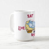 Mok Eat Sleep Love Herhaal Katten (Voorkant links)